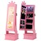 Pink Kids Jewelry Cabinet Crown-Shaped 2-in-1 Lighted Mirror with Storage
